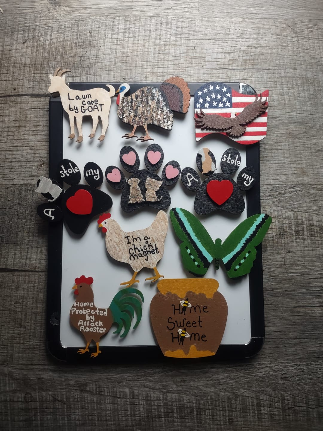 Customer photo review of Unfinished Wood Paw Print Shape - Pet Craft - up to 36"