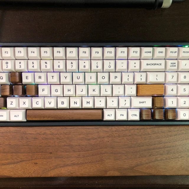 Customer photo review of American Black Walnut Keyboard Keycaps