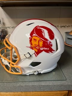 Customer photo review of Tampa Bay Bucs Riddell Speed Authentic Helmet - Throwback 1976-1996