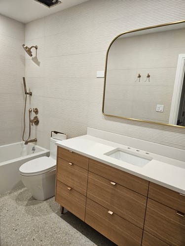 Customer photo review of Asher 60" Natural White Oak Bathroom Vanity