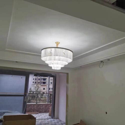 Customer photo review of Celestial Alabaster Round Chandelier