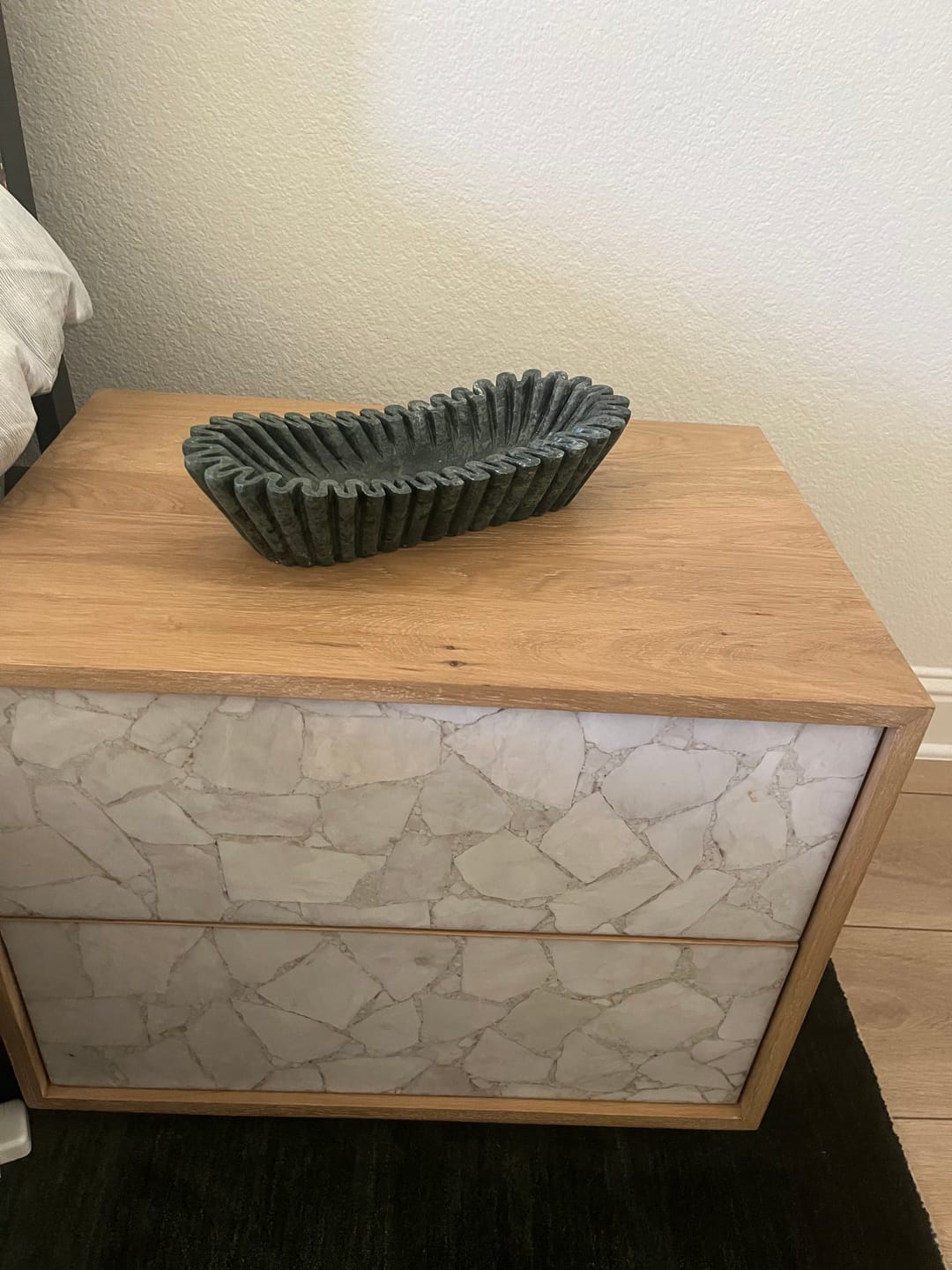 Customer photo review of OVAL FLUTED GREEN MARBLE BOWL