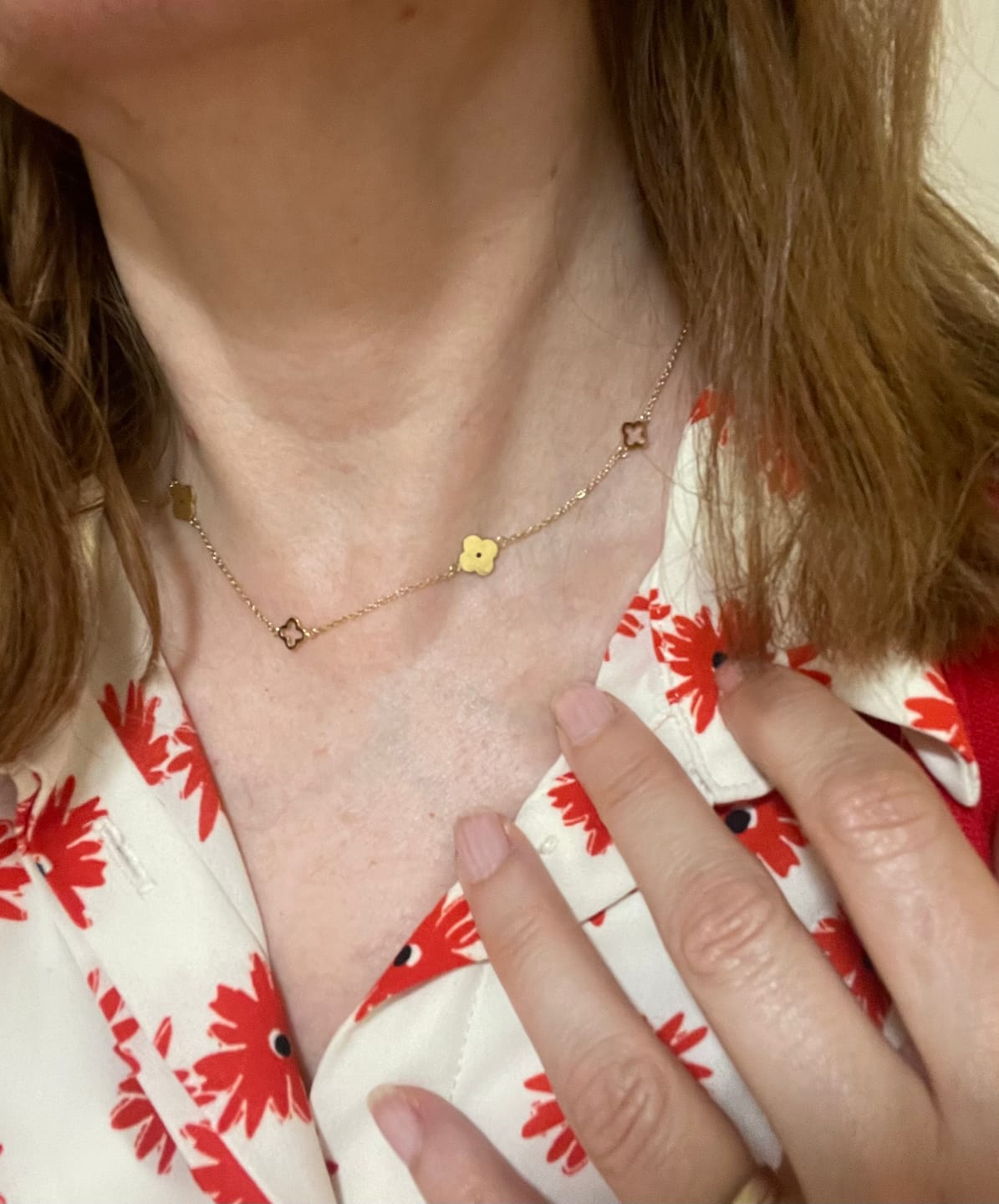 Customer photo review of Multi Clover Necklace