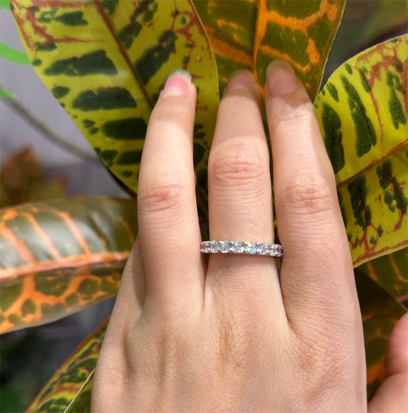 Customer photo review of S925 2.5 Carat Cushion Cut Women's Wedding Band In Sterling Silver Stackable Ring