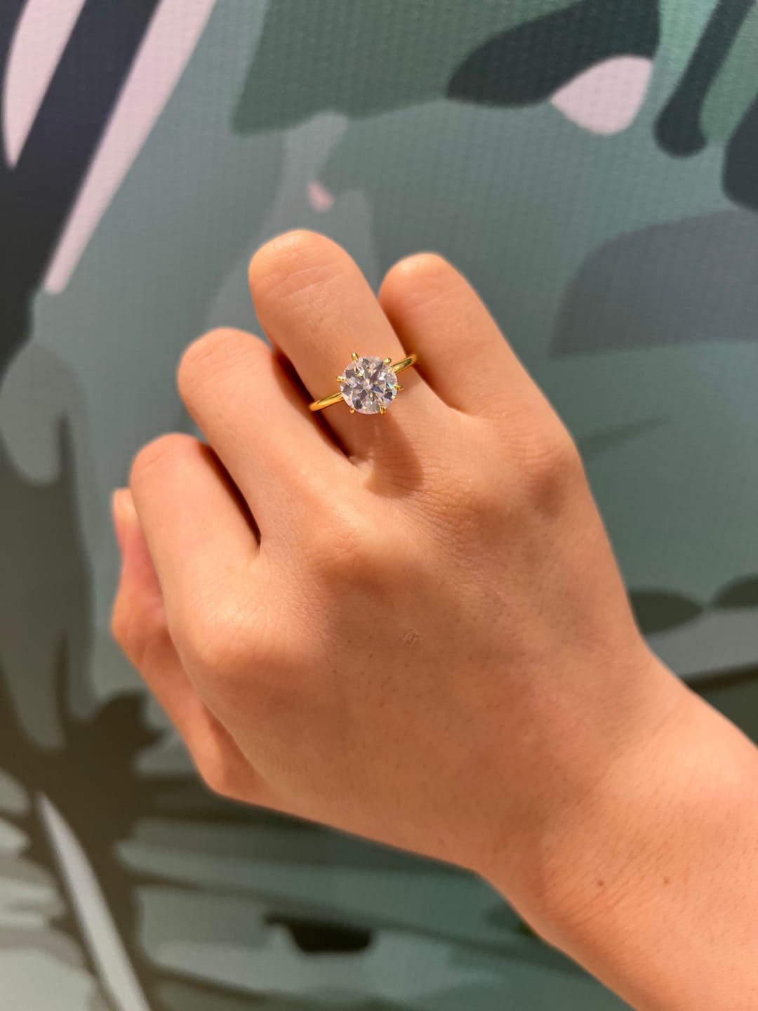Customer photo review of S925 2.0 Carat Moissanite 6 Prong Round Cut Promise Ring
