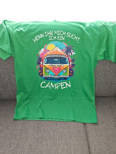 Customer photo review of Wenn Ihr mich sucht - ich bin Campen  - Herren Premiumshirt