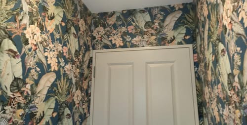 Customer photo review of Tropical Dreams Wallpaper - Blue Teal