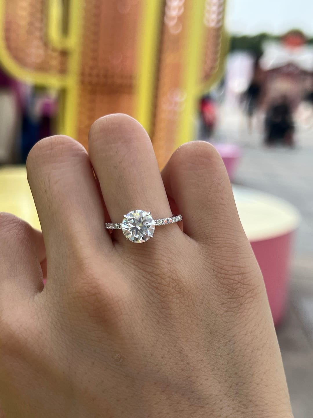 Customer photo review of S925 Classic Moissanite 2.0 Carat Round Cut Promise Ring Bridal Ring For Women
