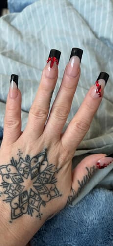 Customer photo review of XCOATTIPS® Black French - Long Square