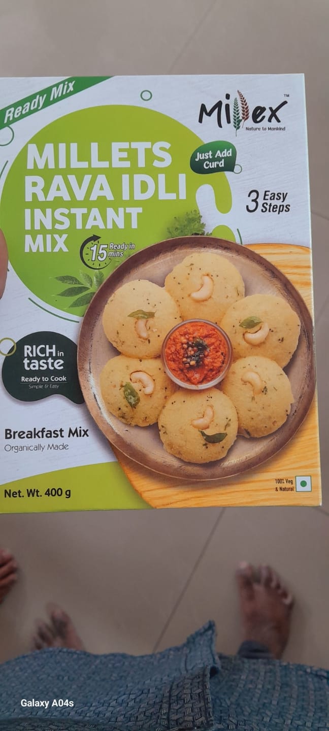 Customer photo review of Millet Rava Idli Instant Mix - Pack of 3 (Total 1200g - each 400g)