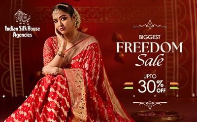 Customer photo review of Red Printed With Embroidered Border Vichitra Silk Saree