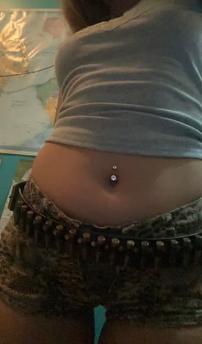 Customer photo review of 2000s Animal Pattern Denim Booty Shorts