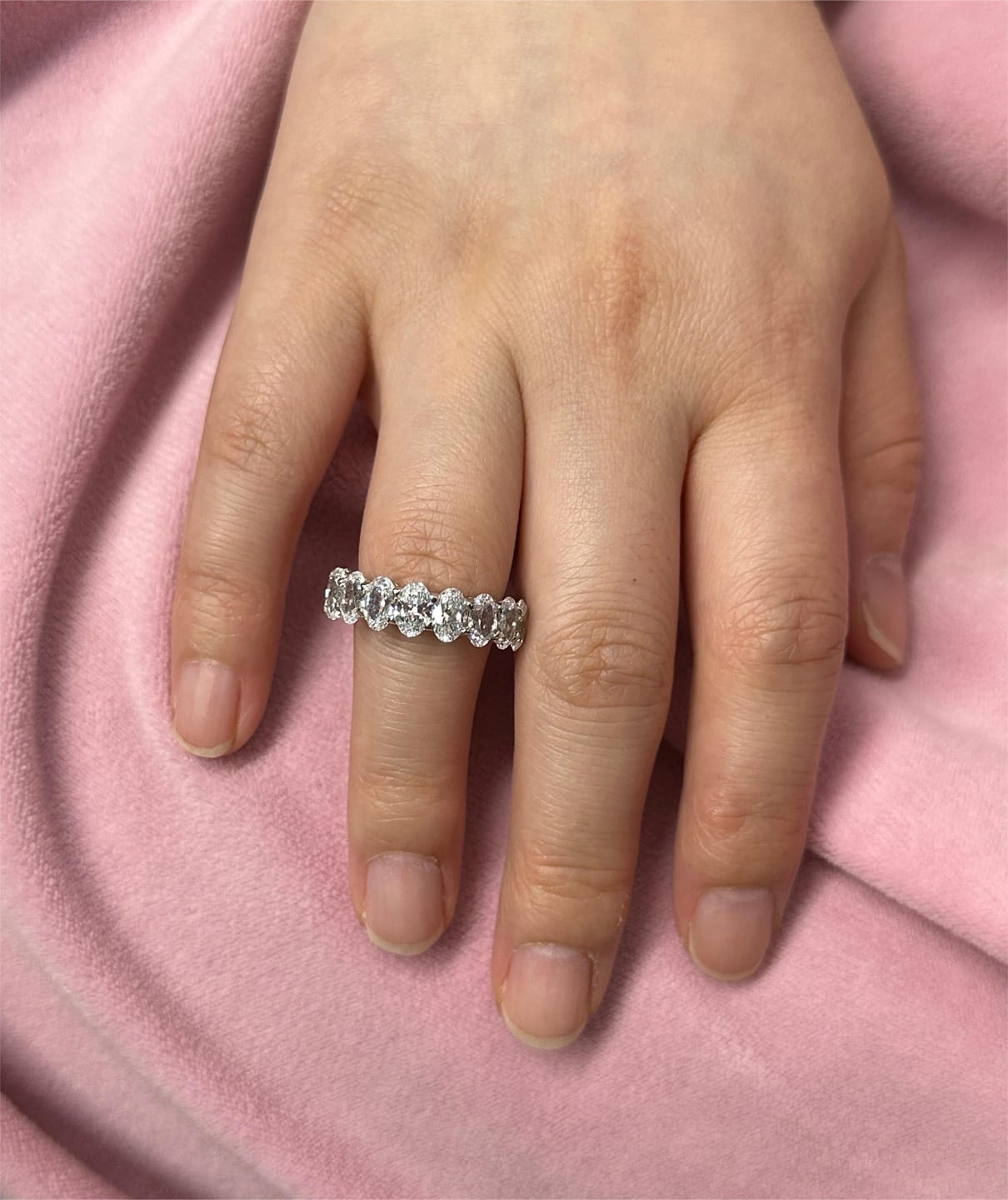 Customer photo review of S925 8.5Ct Eternity Oval Cut Wedding Band For Women In Sterling Silver