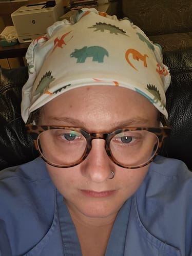 Customer photo review of Scrub Hat - Ice Cream Cones