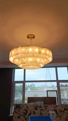 Customer photo review of Celestial Alabaster Round Chandelier