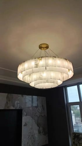 Customer photo review of Alabaster Cascade Tiered Chandelier