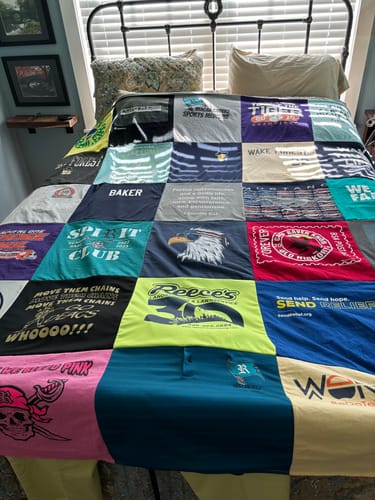 T-shirt quilt from wake forest university by Amy from NC