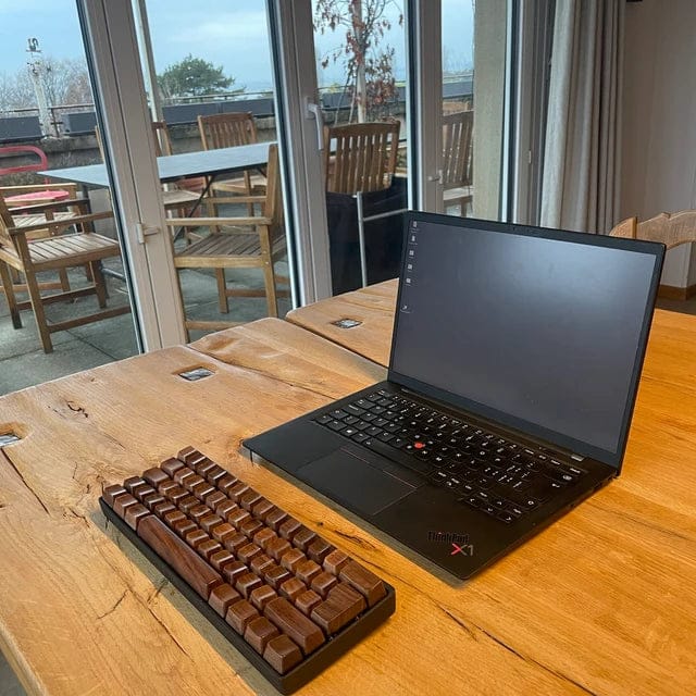 Customer photo review of American Black Walnut Keyboard Keycaps