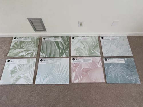 Customer photo review of Island Luxe Palm Sage Green Wallpaper