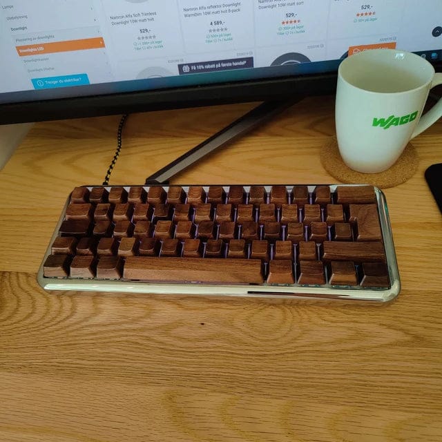 Customer photo review of American Black Walnut Keyboard Keycaps