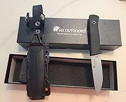 GORGE WALKER 7CR17 Fixed Blade | Black TPR EDC Camping Knife