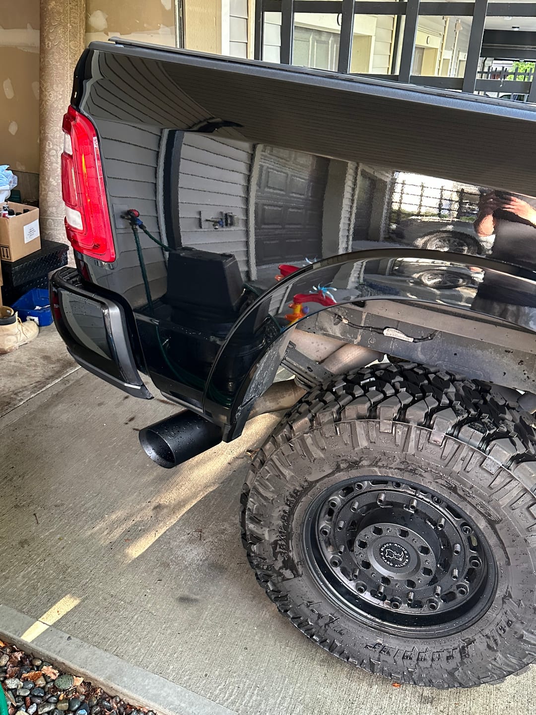 Customer photo review of Universal 4 to 6" Dirty Stainless Exhaust Tip (DDC-EXH-A055)