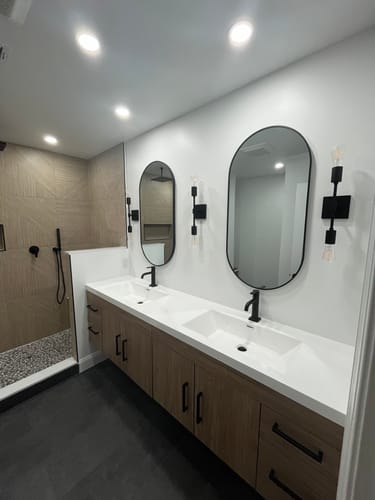 Customer photo review of Belgian Floating Vanity (24"-84")