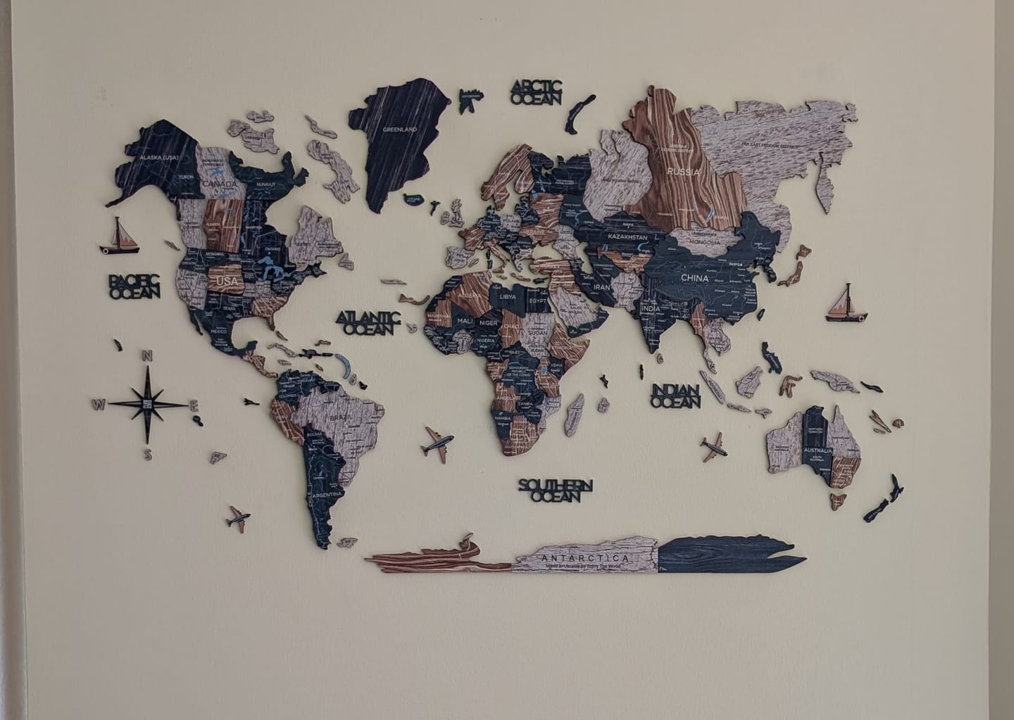 Customer photo review of 3D Wooden World Map Mystery