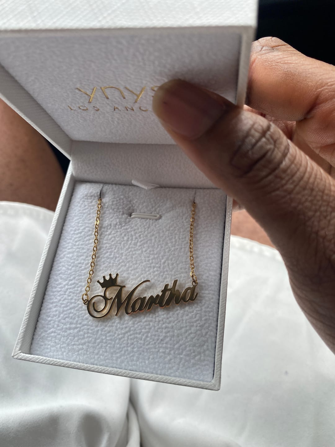 Customer photo review of Crown Name Necklace