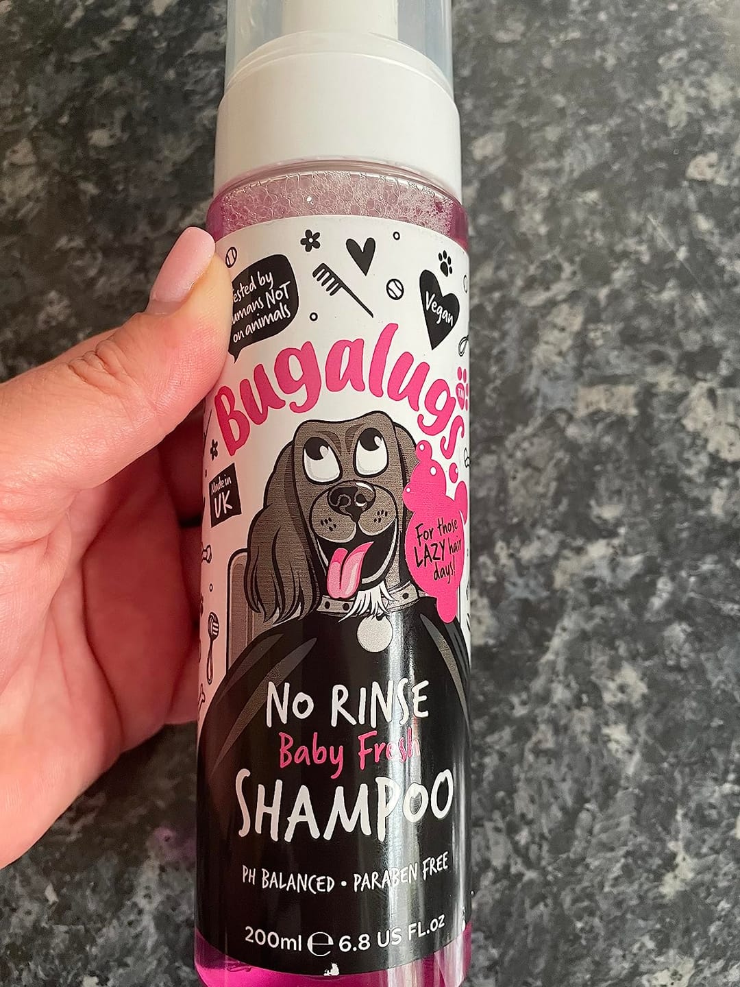 Customer photo review of No Rinse Baby Fresh Dog Shampoo