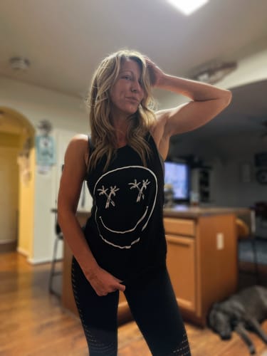 Customer photo review of Salty Savage Ladies "Palm Smile" Muscle Tank