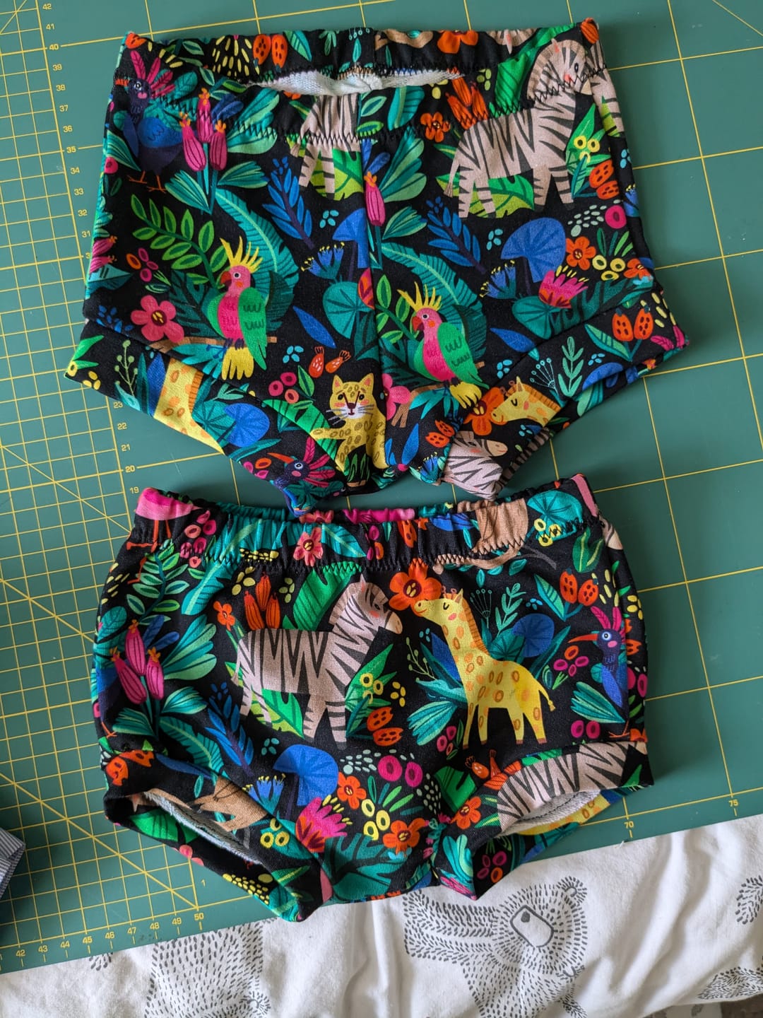 Customer photo review of Animal Jungle on Black French Terry Fabric