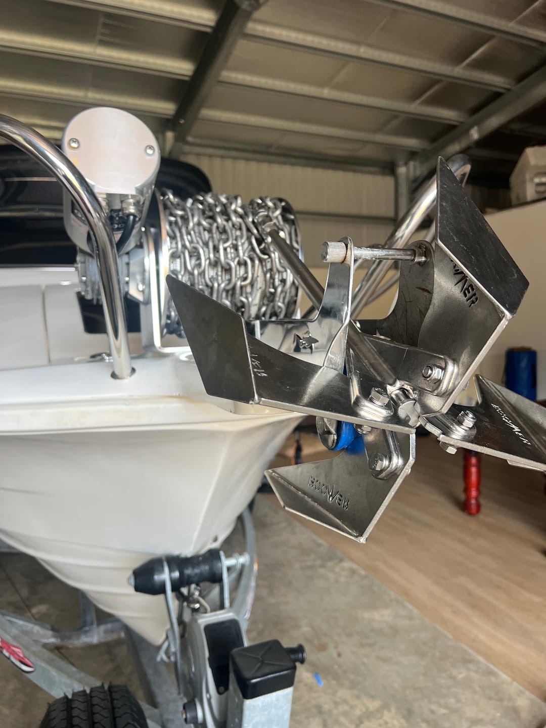 Customer photo review of The Clever Anchor - ONE SIZE FITS ALL. - Suits 3 to 9 m boats - extra safety release pins included - { Free Freight}