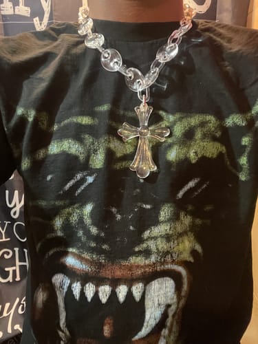 Customer photo review of X-Ray Cross Link Necklace