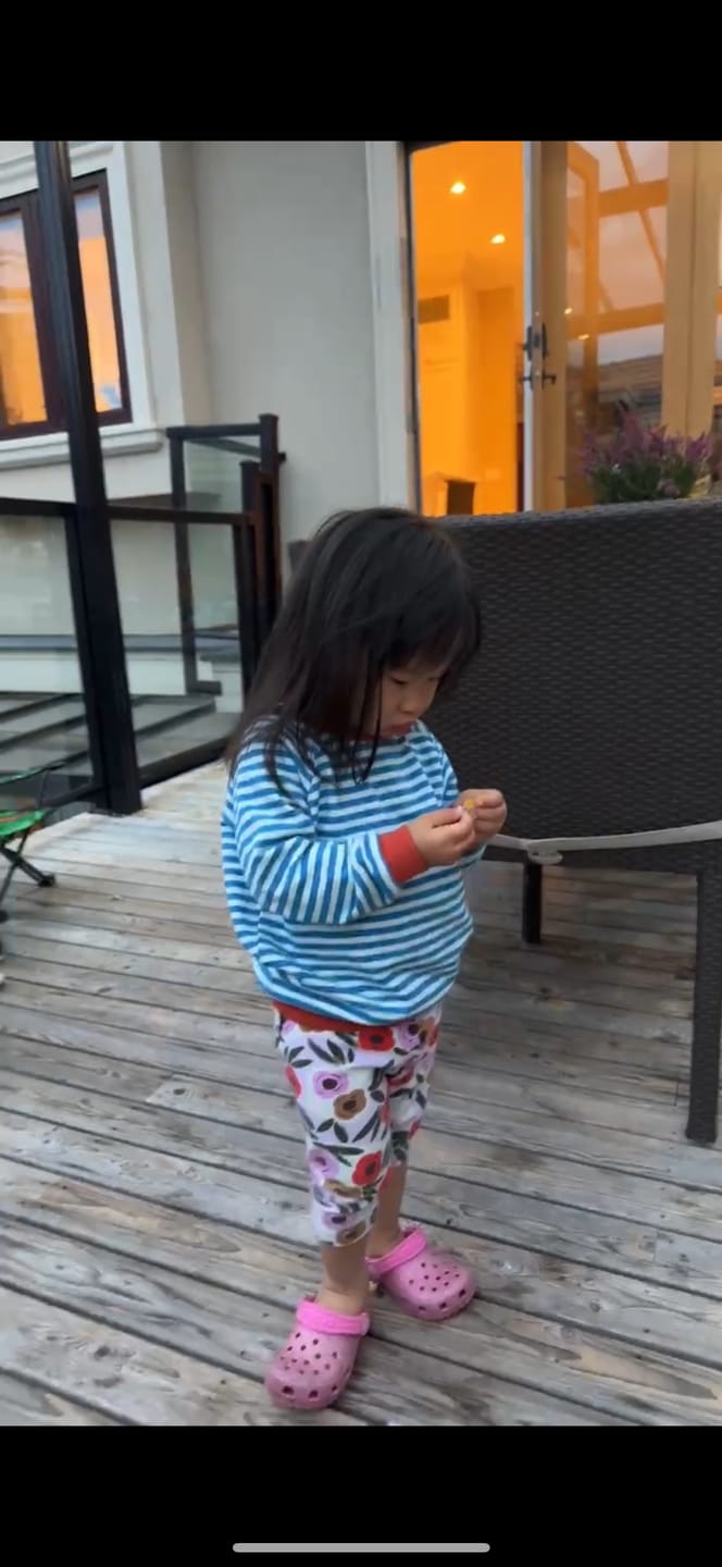 Customer photo review of Blue Striped Marl Raglan Sweatshirt