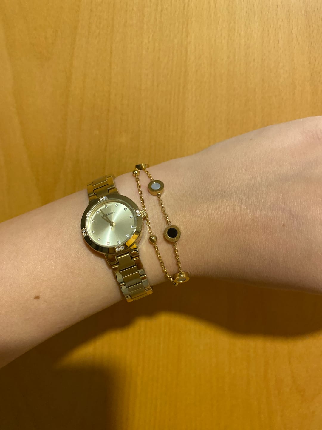 Customer photo review of Onyx & White Stone Bracelet