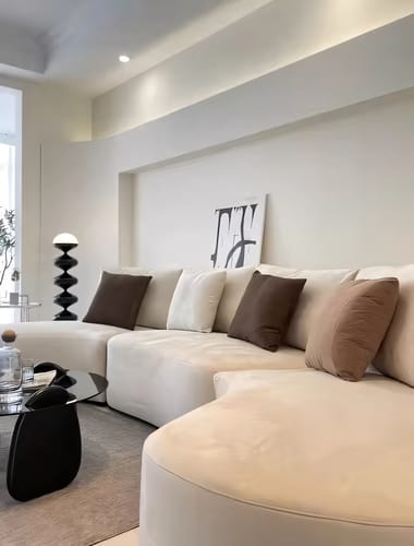 Customer photo review of Beige Italian-Style Sofa with Backrest Design