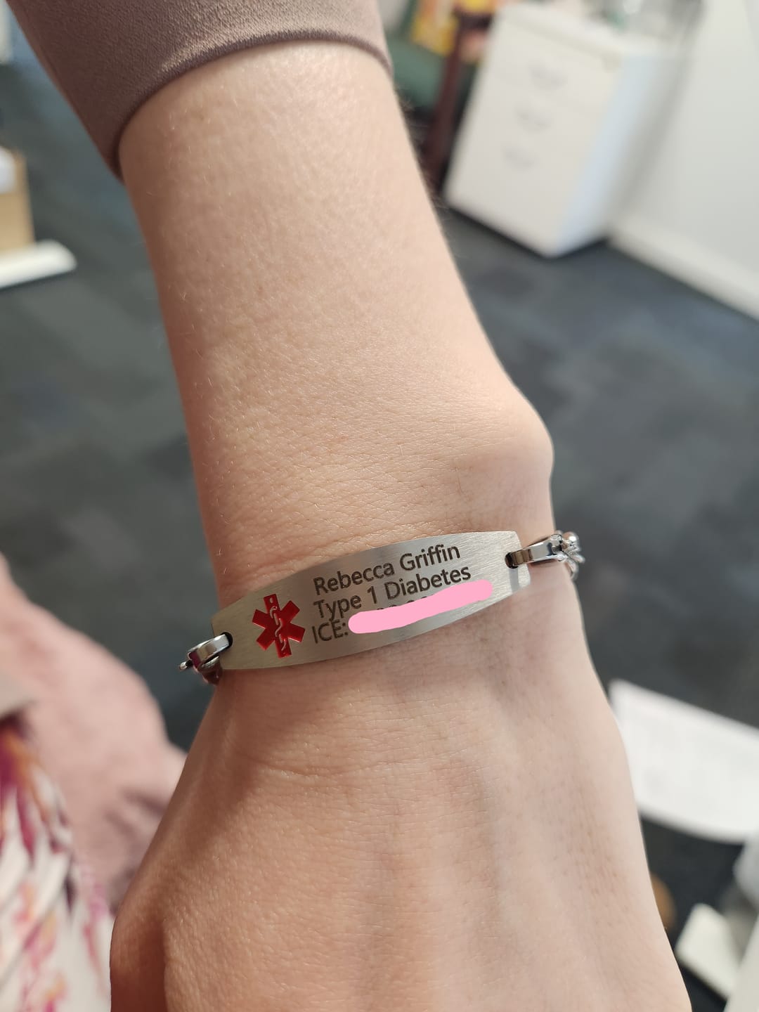 Customer photo review of Custom Medical Alert ID Chain Bracelet