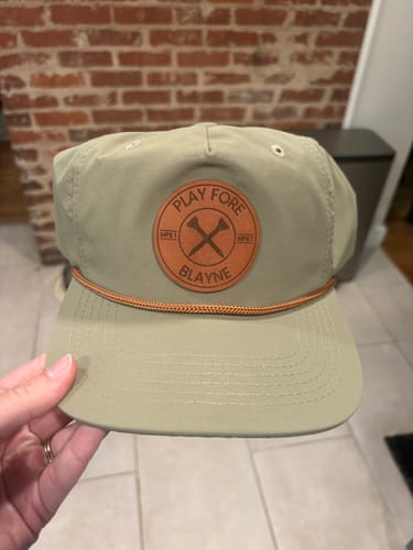 Customer photo review of Custom Leather Patch Rope Hat