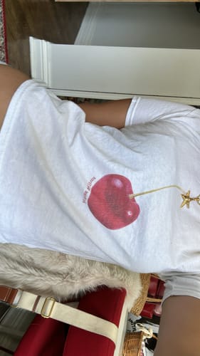 Customer photo review of 'Cherry On Top' baby tee
