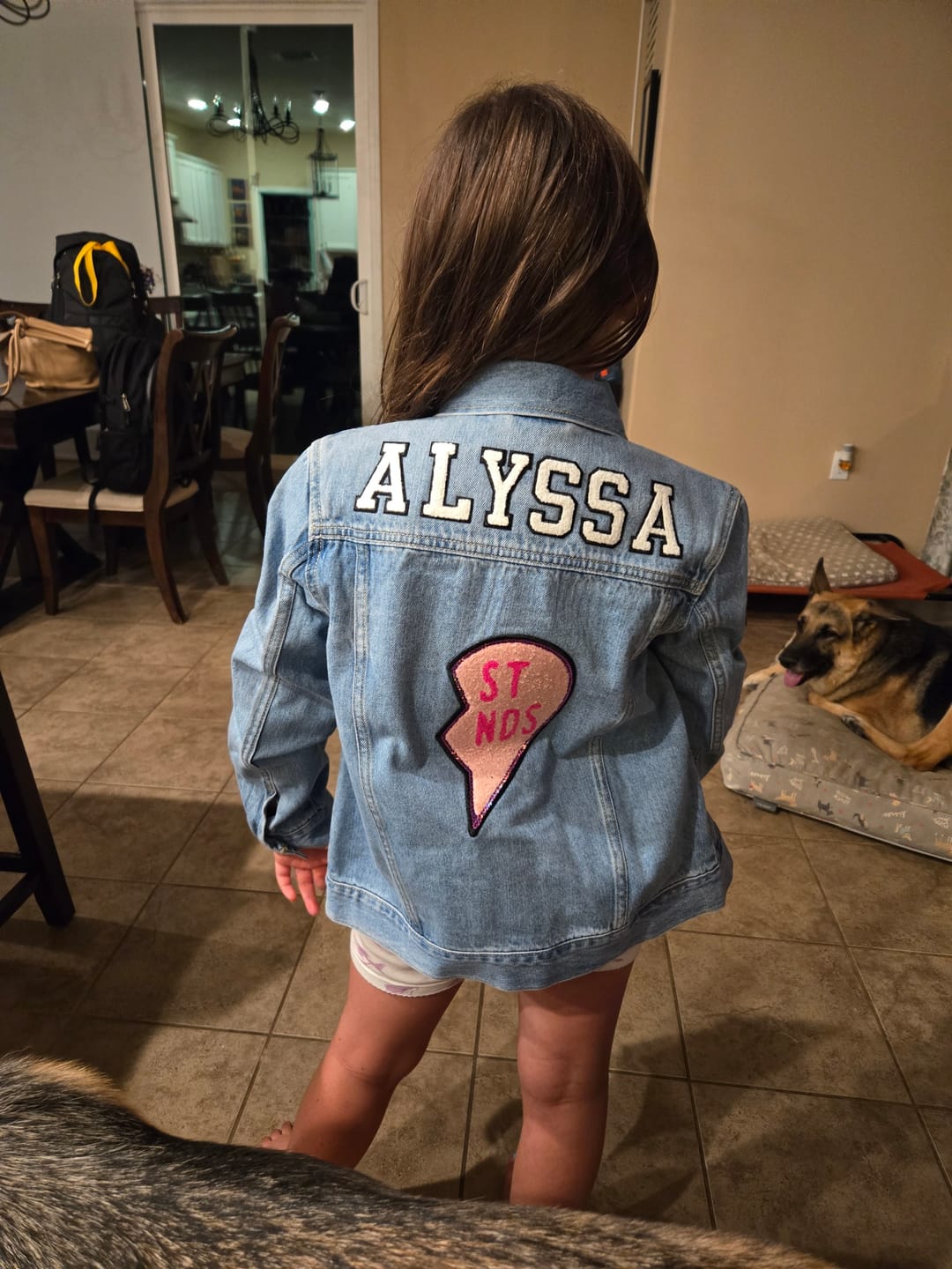Customer photo review of Kids Classic Oversized Denim Jacket