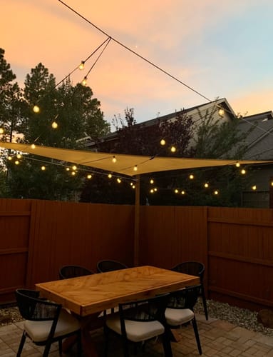 Customer photo review of LED Solar / USB Dual Power "Festoon" Globe String Lights