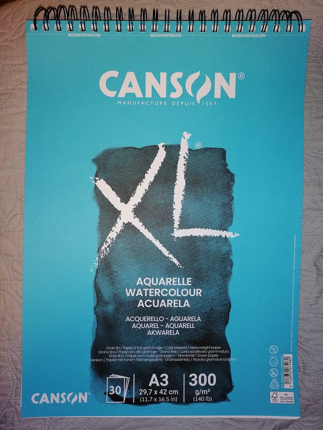 Customer photo review of Canson XL - Croquera Aquarelle A3 29,7 x 42 cm 30 Hojas