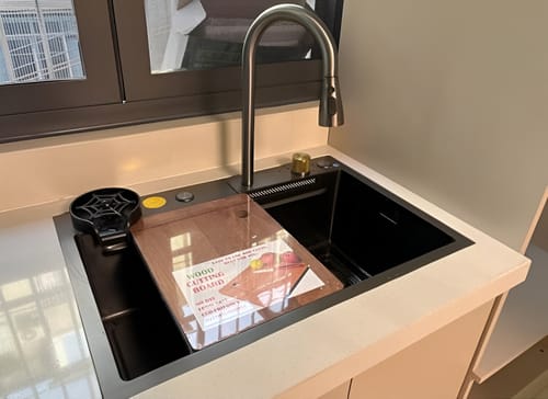 Customer photo review of Ristafallet - Workstation Kitchen Sink Waterfall Stainless Steel Dish Basin