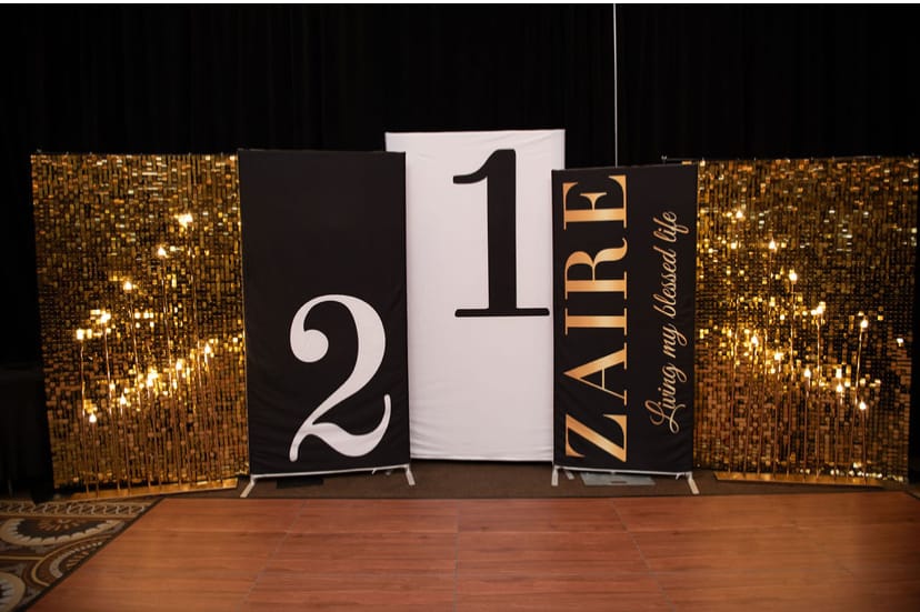 Customer photo review of Rectangular Backdrop Wall Set, Birthday&Baby Shower&Wedding Party Decoration