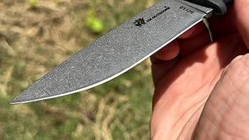 GORGE WALKER 7CR17 Fixed Blade | Black TPR EDC Camping Knife