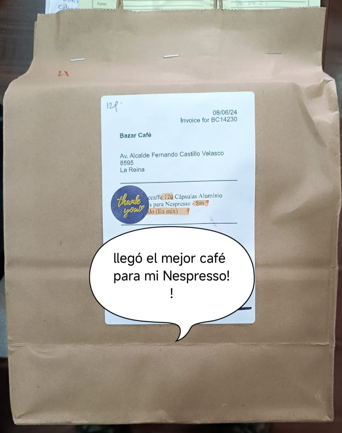 Customer photo review of Pack Occaffe 120 Cápsulas Aluminio Compatibles para Nespresso
