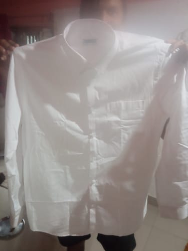 Customer photo review of Minister - 100% Cotton Formal White Shirt For Men | Uathayam