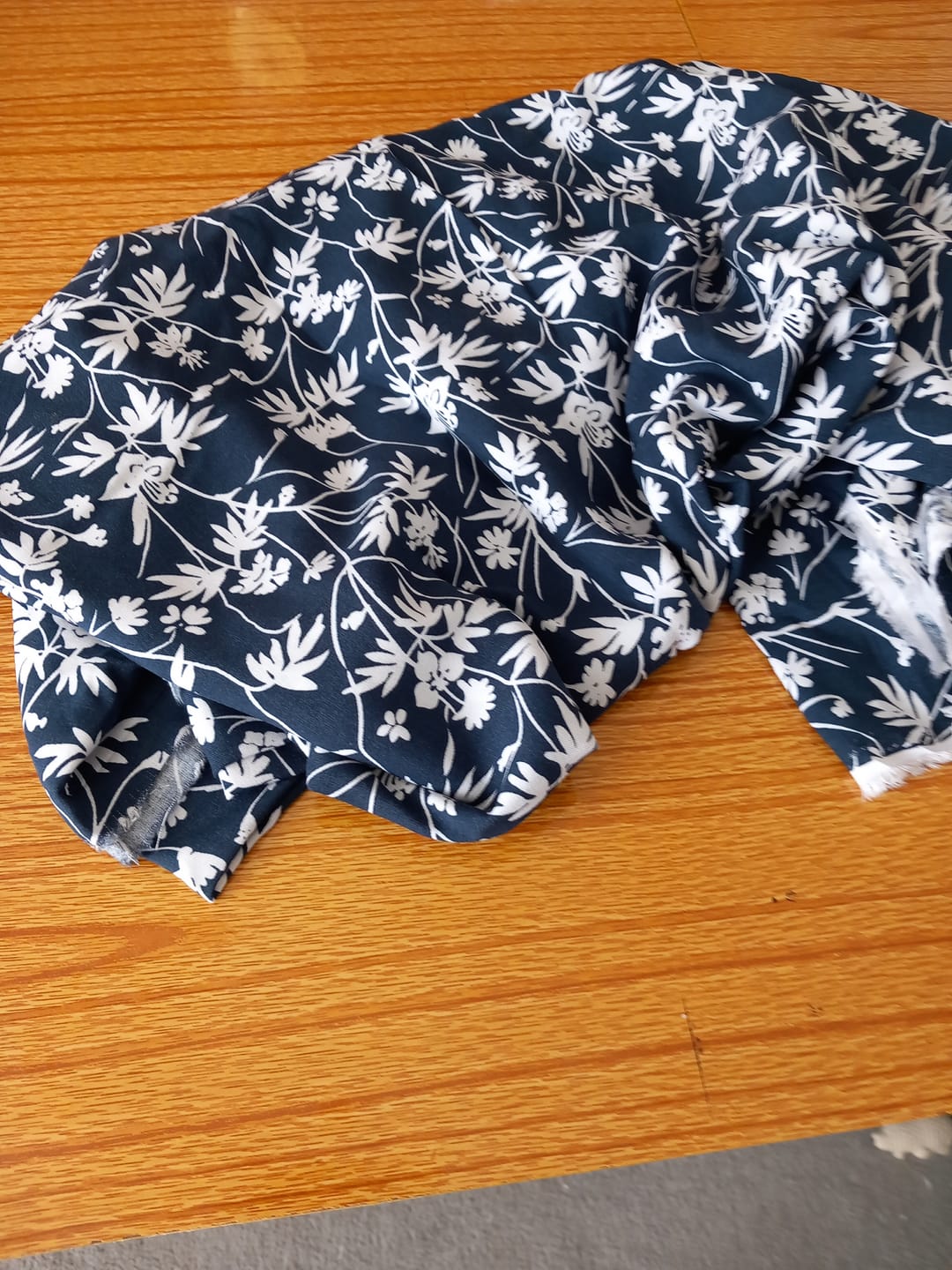 Customer photo review of Busy Flower Vines Viscose Challis Fabric