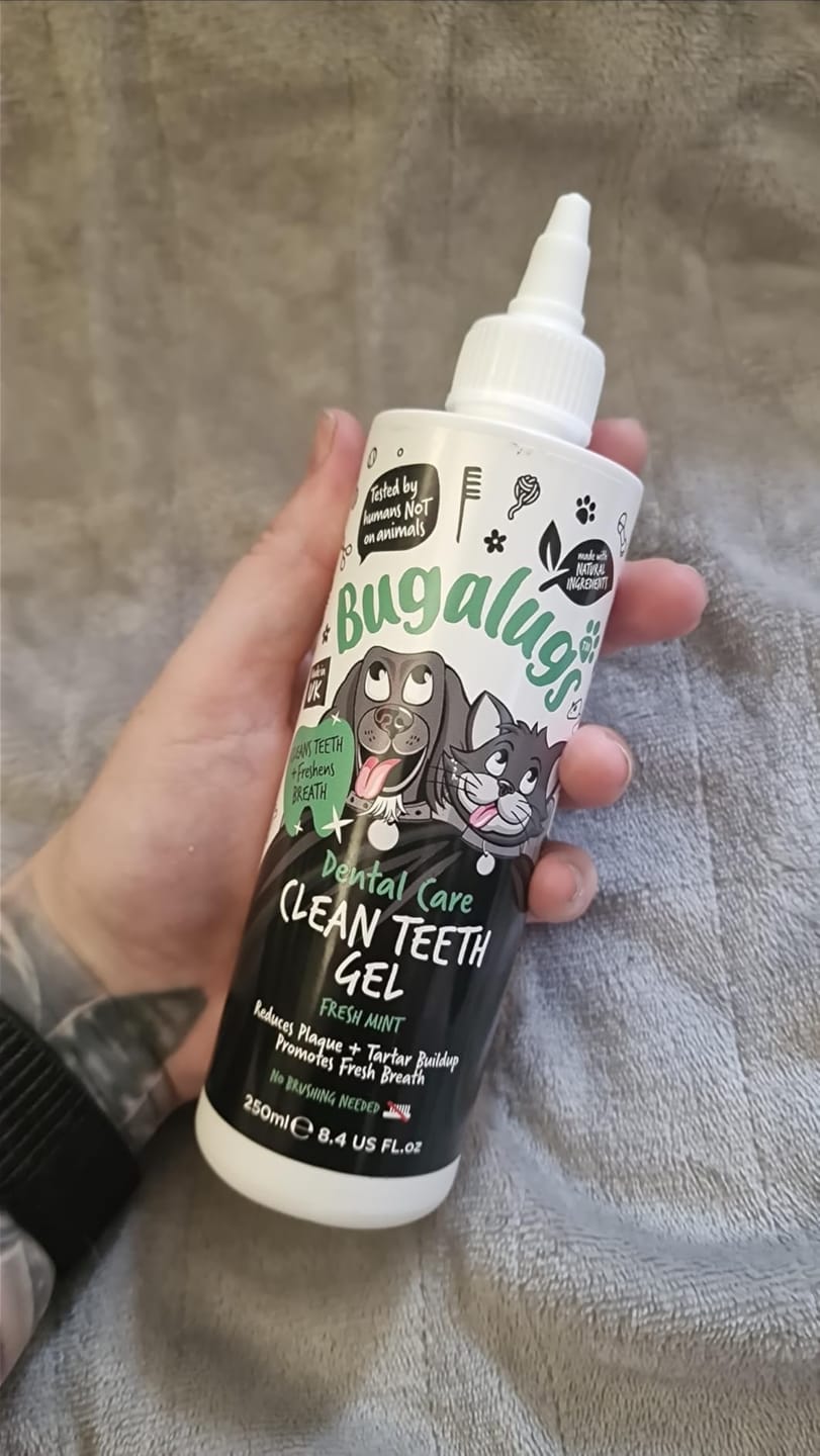 Customer photo review of Dental Care Clean Teeth Gel with Fresh Mint for Dogs & Cats